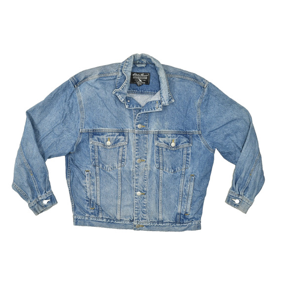 Eddie Bauer Other - Vintage Eddie Bauer Denim Trucker Bomber Jacket Men's Regular Size M Cotton